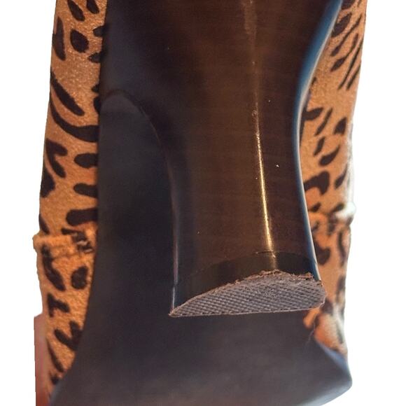 AJ Valenci Leopard Print Leather Heeled Ankle Booties - Picture 8 of 8